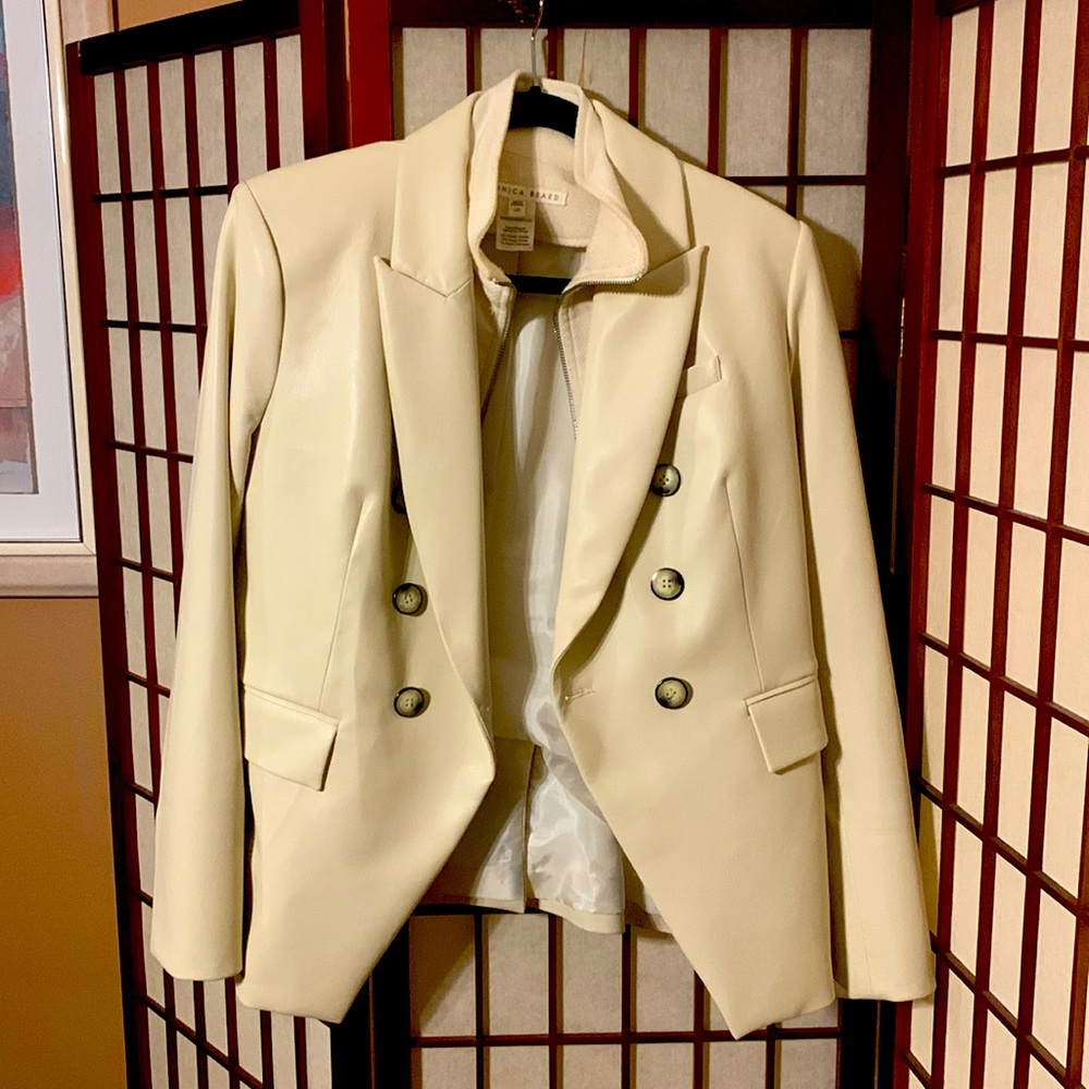 Veronica Beard - Faux Leather Cooke Dickey Jacket